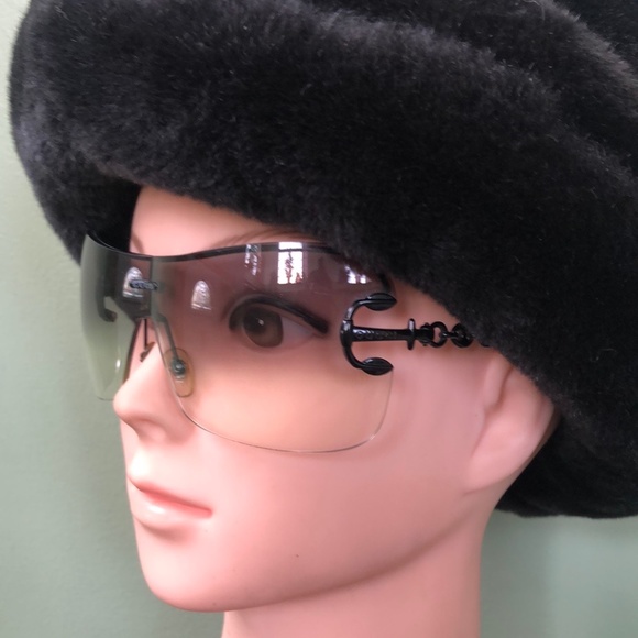 Gucci Unisex Authentic Black Anti Reflective Wrap Half Rim Sunglasses - Picture 1 of 14